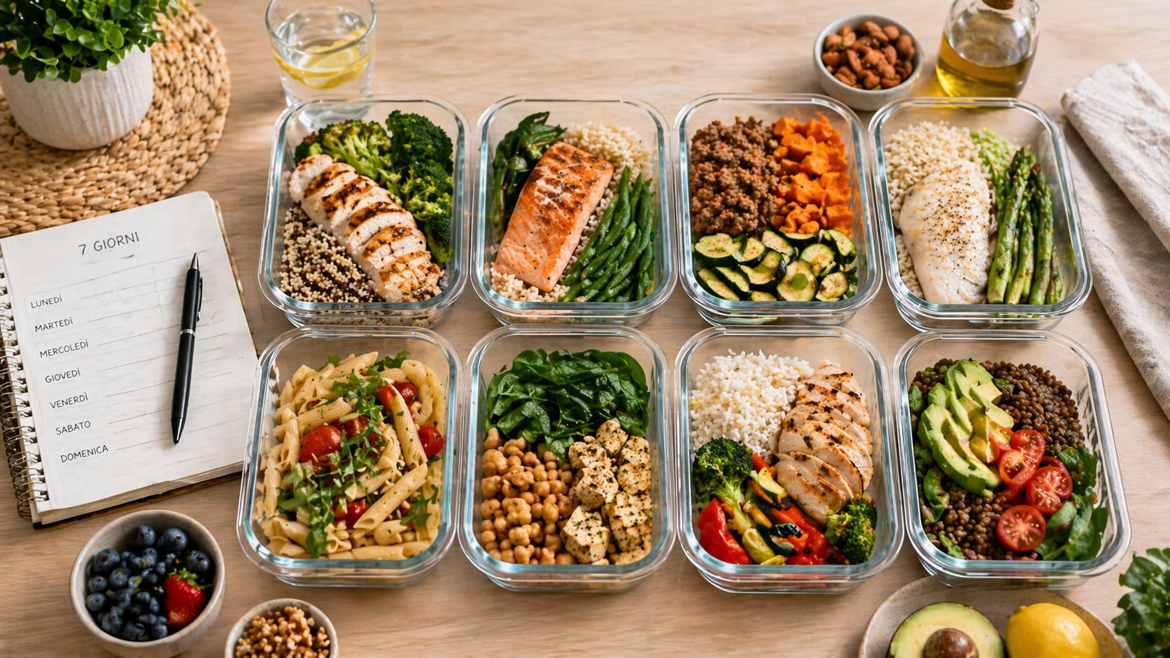 Piano alimentare per dimagrire donna: esempio 7 giorni