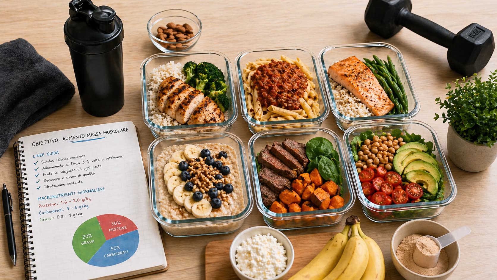 Piano alimentare aumento massa muscolare uomo magro