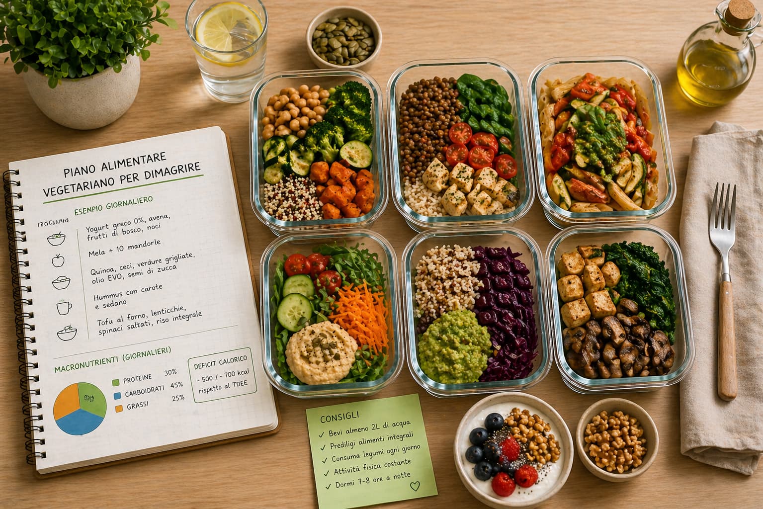 Piano alimentare vegetariano per dimagrire