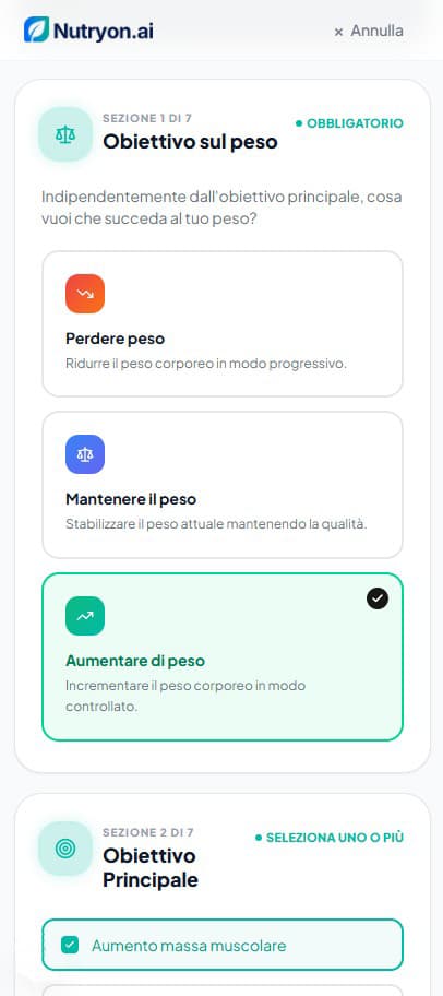 I tuoi obiettivi